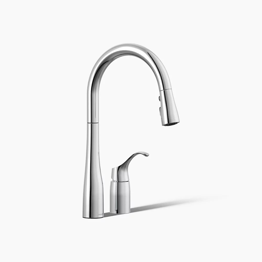 Kohler Simplice® Pull-down kitchen sink faucet with three-function sprayhead