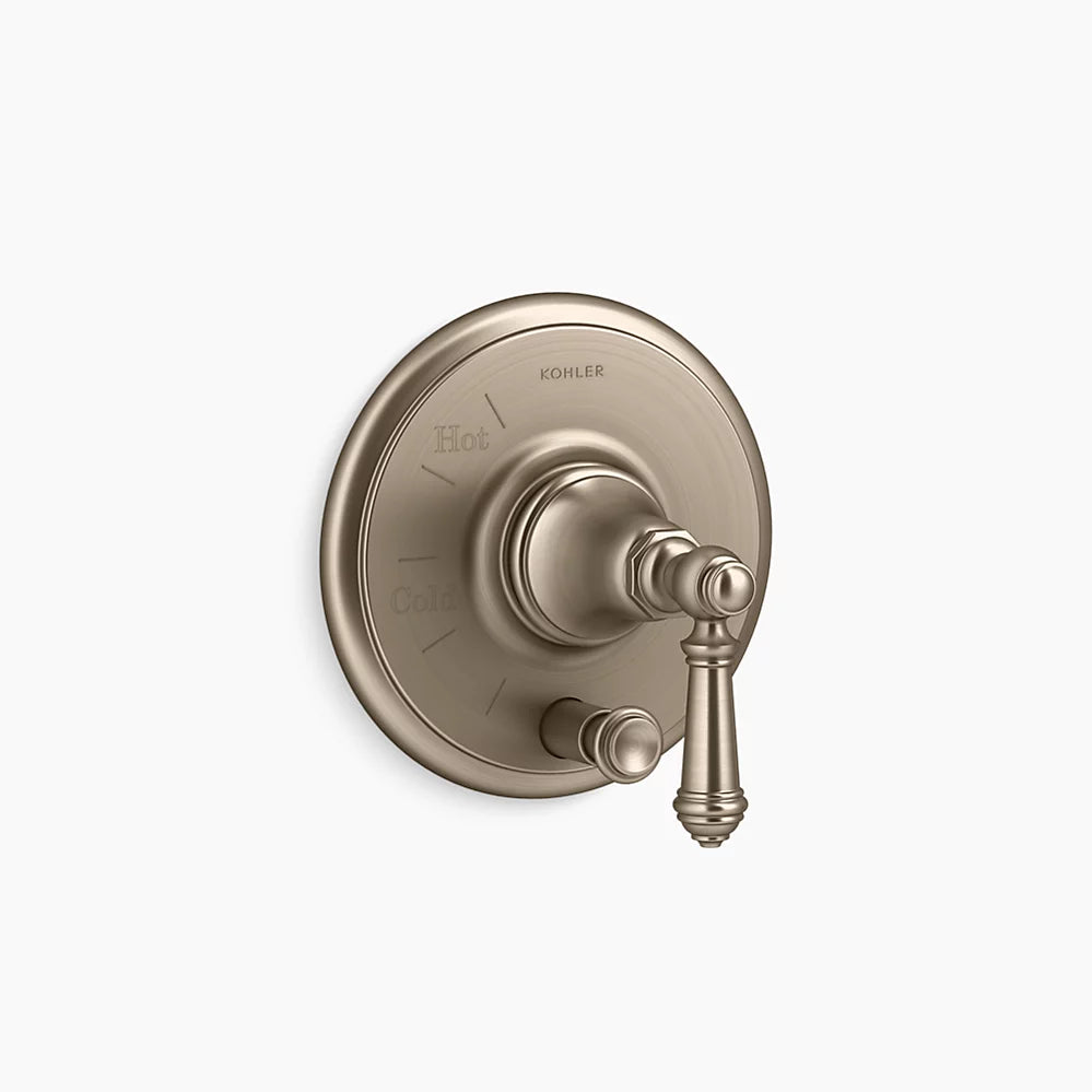 Kohler Rite-Temp® valve trim with push-button diverter and lever handle