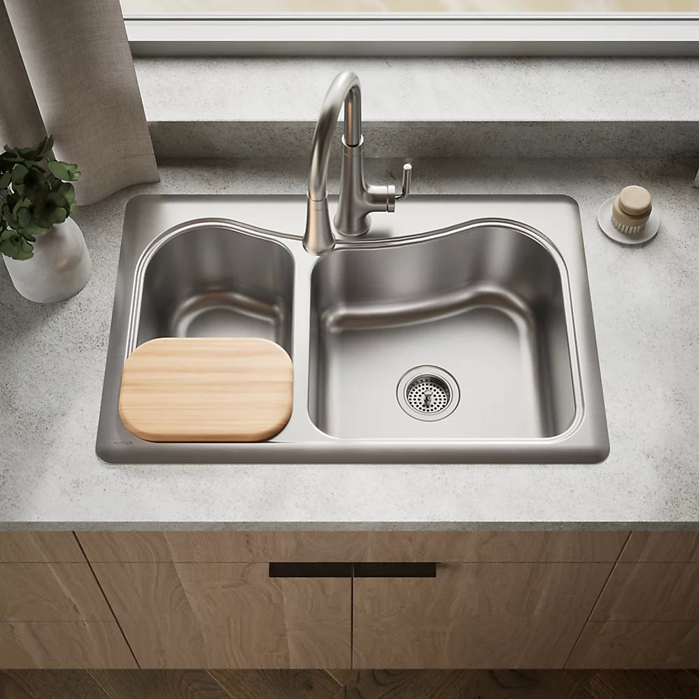 Kohler Staccato™ 33" top-mount double-bowl kitchen sink