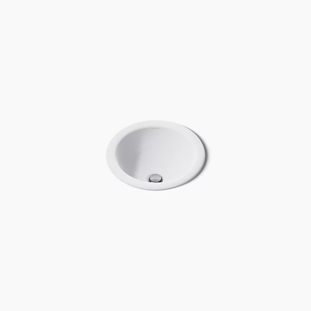 Kohler 13-1/4" round drop-in/undermount bathroom sink, no overflow