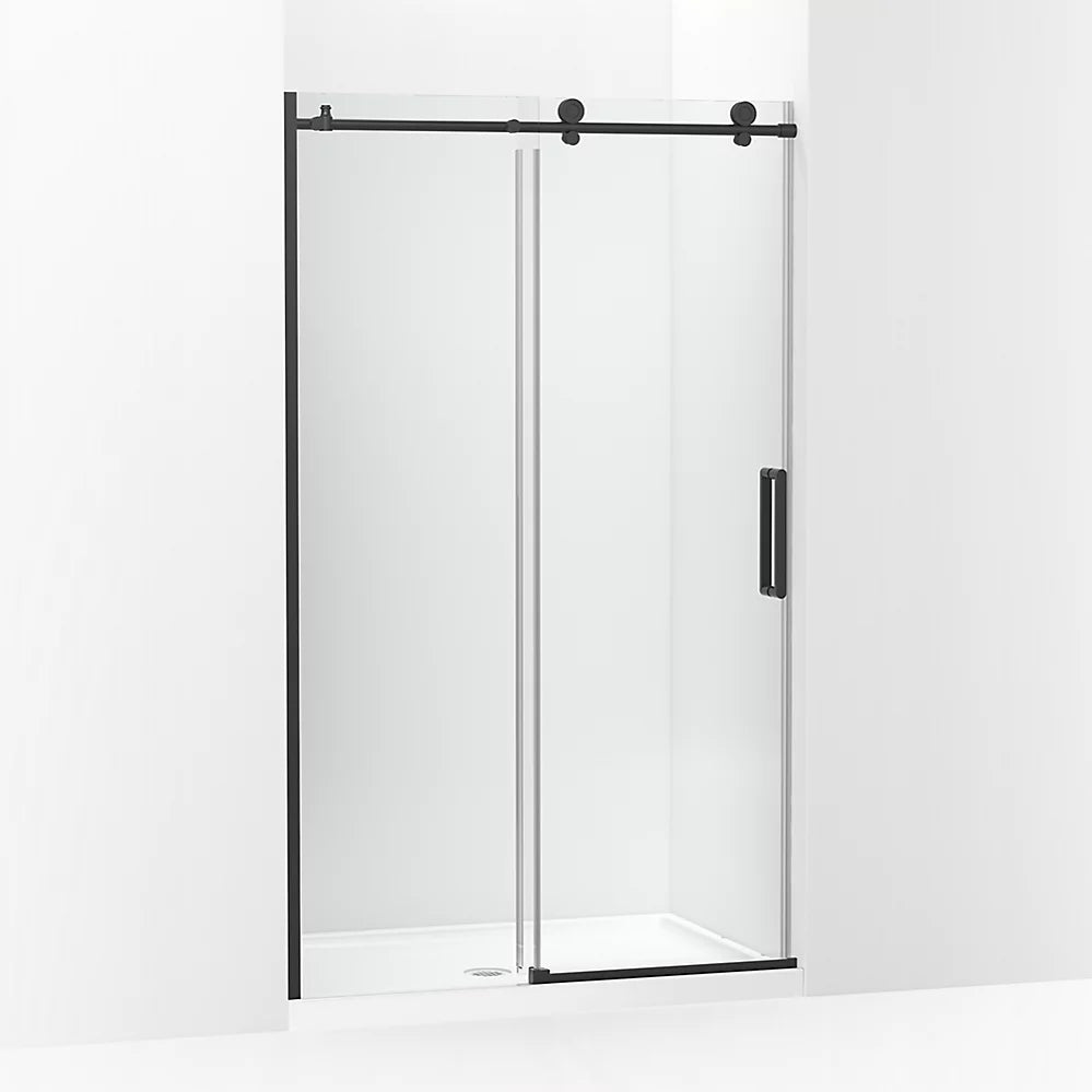 Kohler Sliding shower door, 78" H x 44-1/8 - 47-7/8" W, with 3/8" thick Crystal Clear glass