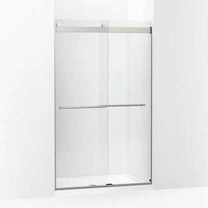 Kohler Frameless sliding shower door, 77-9/16" H x 44-5/8 - 47-5/8" W, with 5/16"-thick Crystal Clear glass