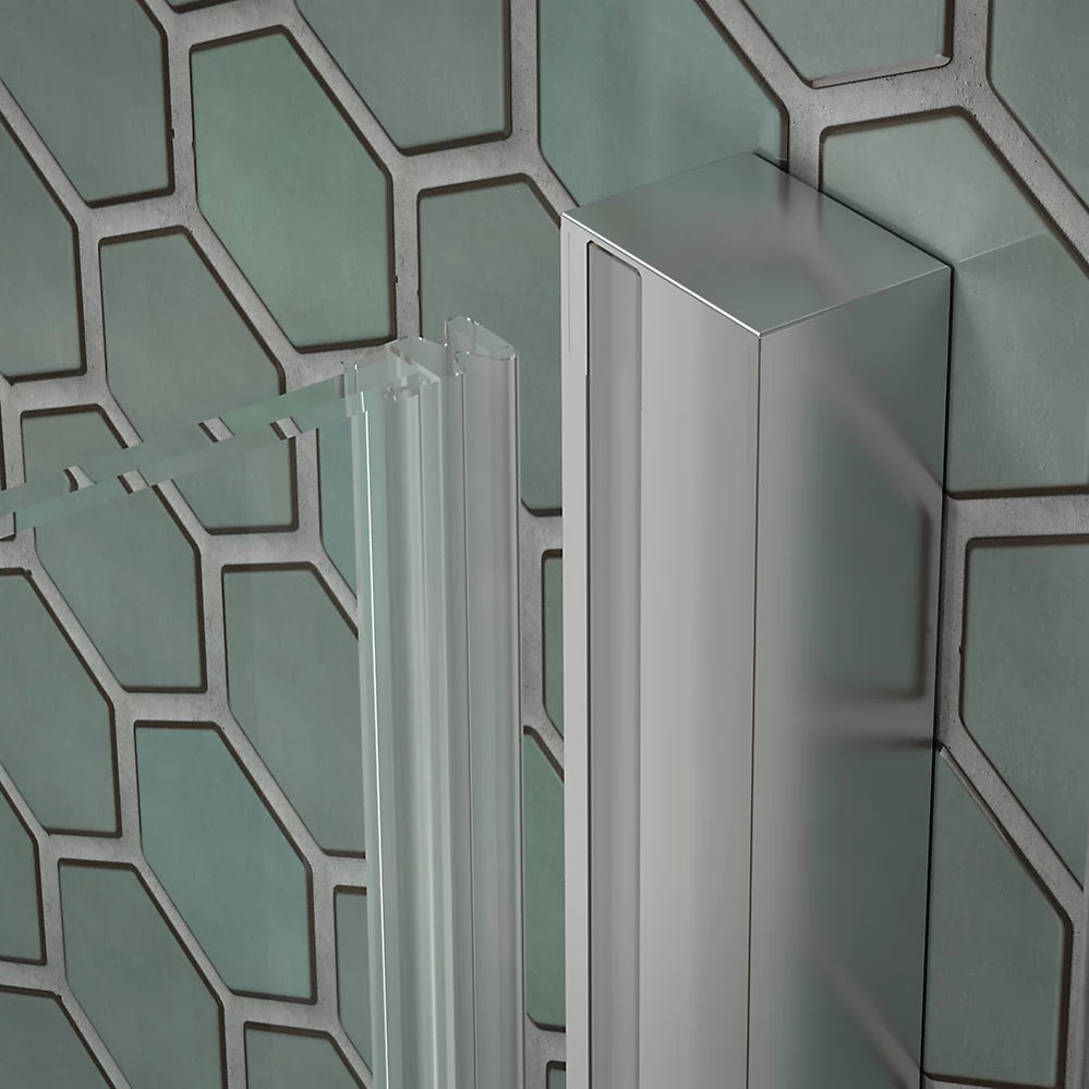 Kohler Sliding bath door, 58-1/4" H x 55-3/4 - 59-3/4" W, with 5/16" thick Crystal Clear glass