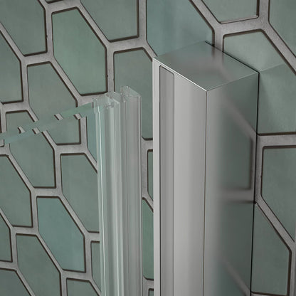 Kohler Sliding bath door, 58-1/4" H x 55-3/4 - 59-3/4" W, with 5/16" thick Crystal Clear glass