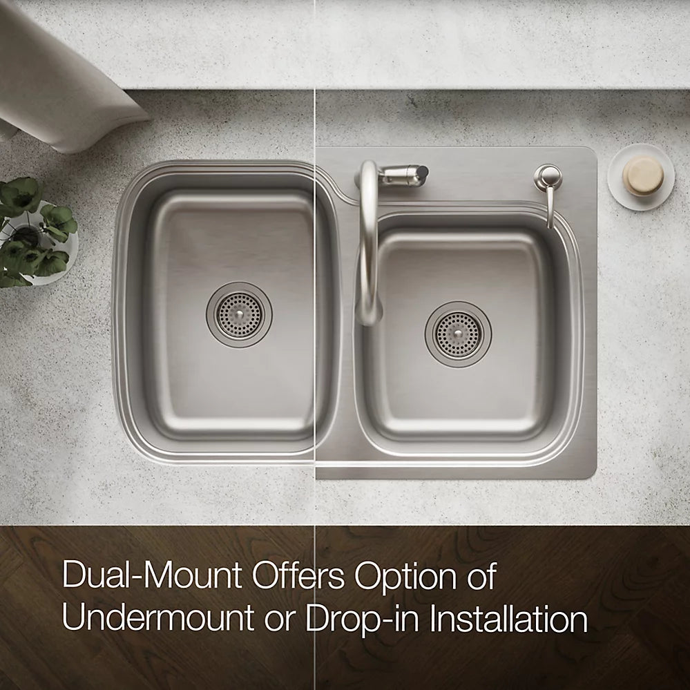 Kohler All-In-One 33" top-/undermount double-bowl kitchen sink