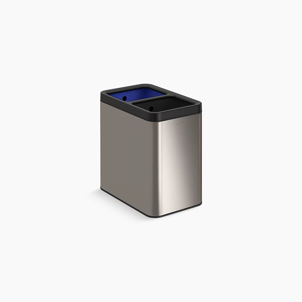 Kohler 22-liter dual-compartment open-top trash can