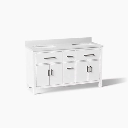 Kohler Kresla Cabinet With Sinks And Quartz Top 60-Inch Double-Sink Bathroom Vanity