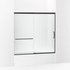 Kohler Sliding bath door, 56-3/4" H x 56-1/4 - 59-5/8" W with heavy 5/16" thick Crystal Clear glass