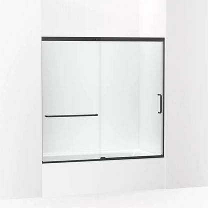 Kohler Sliding bath door, 56-3/4" H x 56-1/4 - 59-5/8" W with heavy 5/16" thick Crystal Clear glass