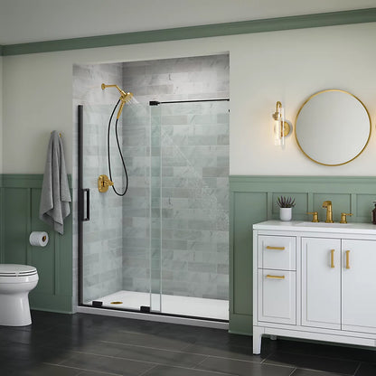 Kohler Sliding shower door, 71-3/4" H x 55-3/4 - 59-3/4" W, with 5/16" thick Crystal Clear glass