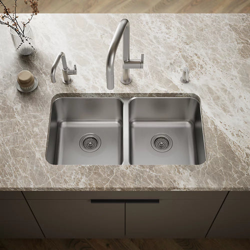 Kohler Undertone® 31-1/2" undermount double-bowl kitchen sink