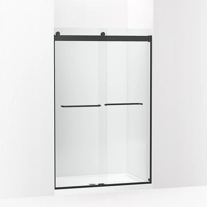Kohler Sliding shower door, 74" H x 44-5/8 - 47-5/8" W, with 1/4" thick Crystal Clear glass