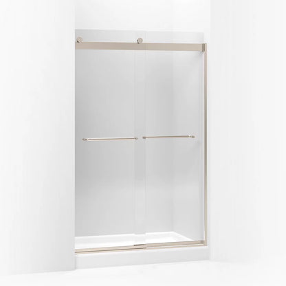 Kohler Sliding shower door, 74" H x 44-5/8 - 47-5/8" W, with 1/4" thick Crystal Clear glass