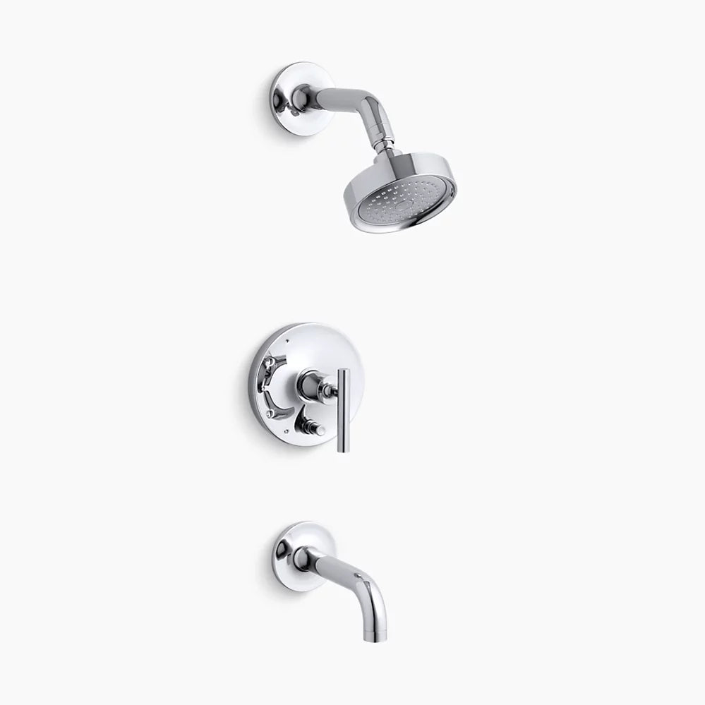 Kohler Rite-Temp® bath and shower trim kit with push-button diverter and lever handle, 2.5 gpm