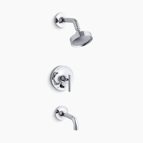 Kohler Rite-Temp® bath and shower trim kit with push-button diverter and lever handle, 2.5 gpm