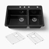 Kohler Riverby® 33" top-mount double-bowl kitchen sink
