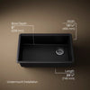 Kohler Billings® 29" undermount single-bowl workstation kitchen sink