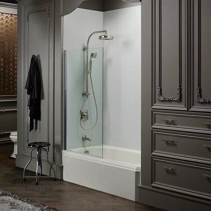 Kohler Bath screen, 56-15/16" x 32" W with 1/4" thick Crystal Clear glass and square corner