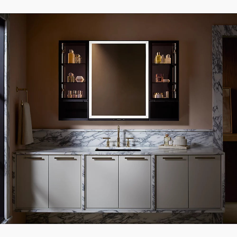 Kohler 12" x 32" framed medicine cabinet, left-hinged