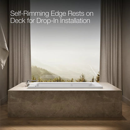 Kohler Archer Whirlpool Bath With Heat And Comfort Depth Design 60 x 30-Inch Drop-In Bathtub