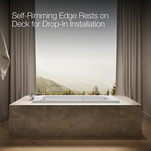 Kohler Archer Whirlpool Bath With Heat And Comfort Depth Design 60 x 30-Inch Drop-In Bathtub