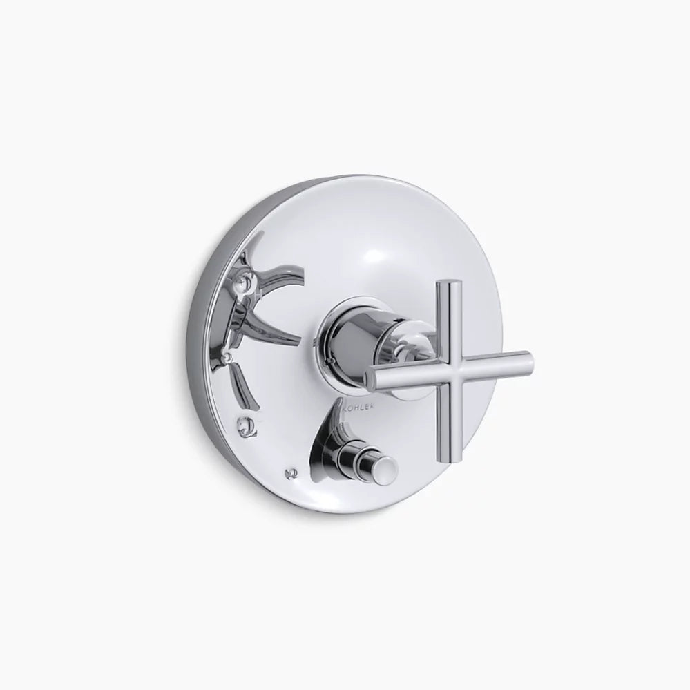 Kohler Rite-Temp® valve trim with push-button diverter and cross handle