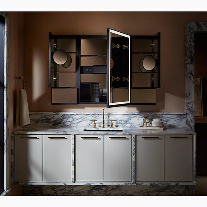 Kohler 12" x 32" framed medicine cabinet, left-hinged