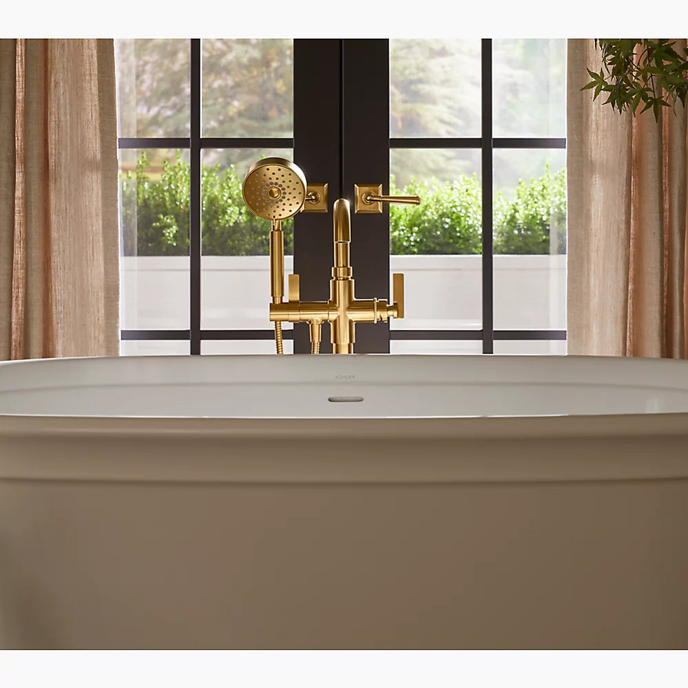 Kohler Floor-mount bath filler trim with handshower
