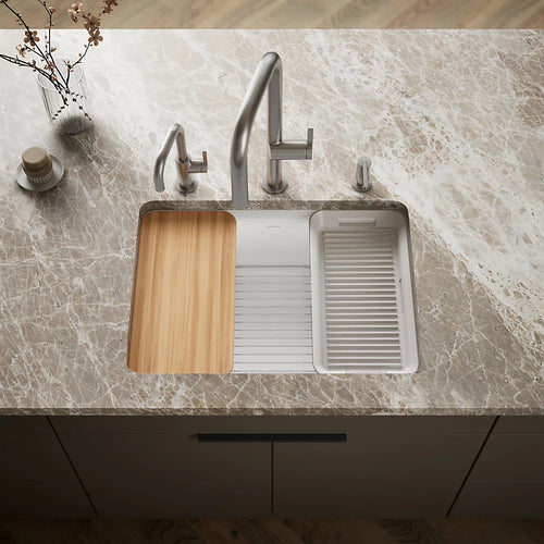 Kohler Riverby® 27" undermount single-bowl workstation kitchen sink