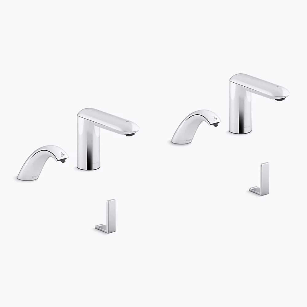 Kohler Touchless lavatory faucets and soap dispensers with Kinesis® sensor technology, AC-powered, 0.5 gpm