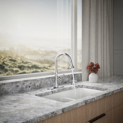 Kohler Pull-down kitchen sink faucet with soap/lotion dispenser