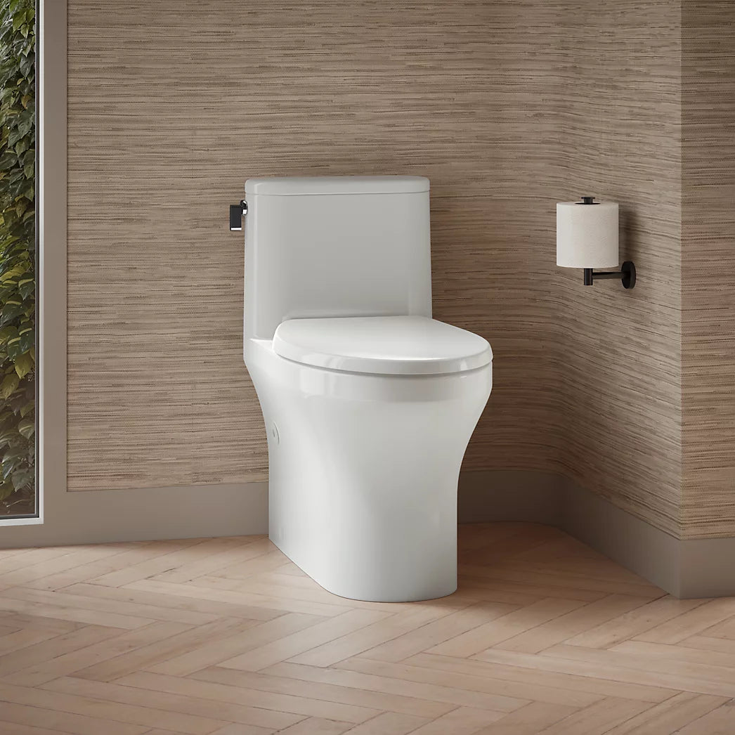 Spacity™ One-piece compact elongated toilet with skirted trapway, 1.28 gpf