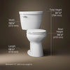 Kohler Two-piece round-front toilet, 1.28 gpf