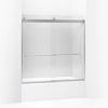 Kohler Levity 56-5 -59-5 W 59-3 H Bypass Bath Door With 1 -thick Crystal Clear Glass 5/8-Inch Tub Door