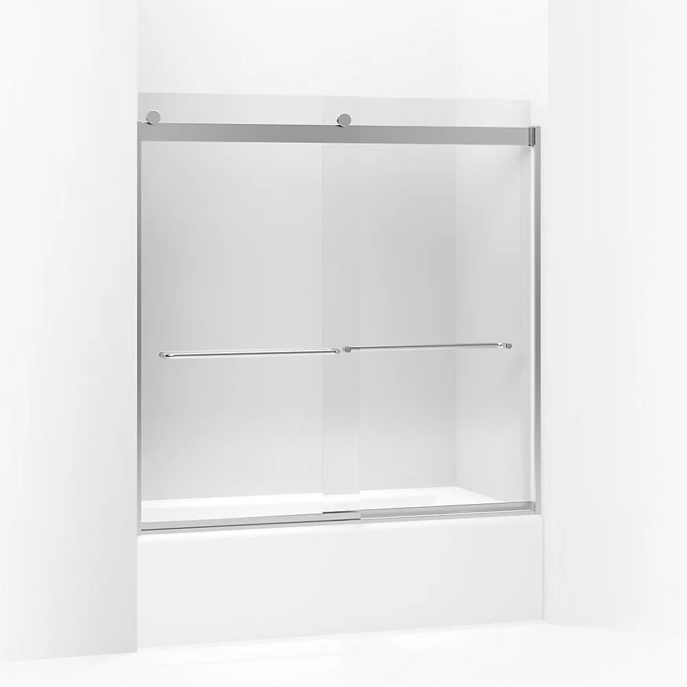 Kohler Levity 56-5 -59-5 W 59-3 H Bypass Bath Door With 1 -thick Crystal Clear Glass 5/8-Inch Tub Door