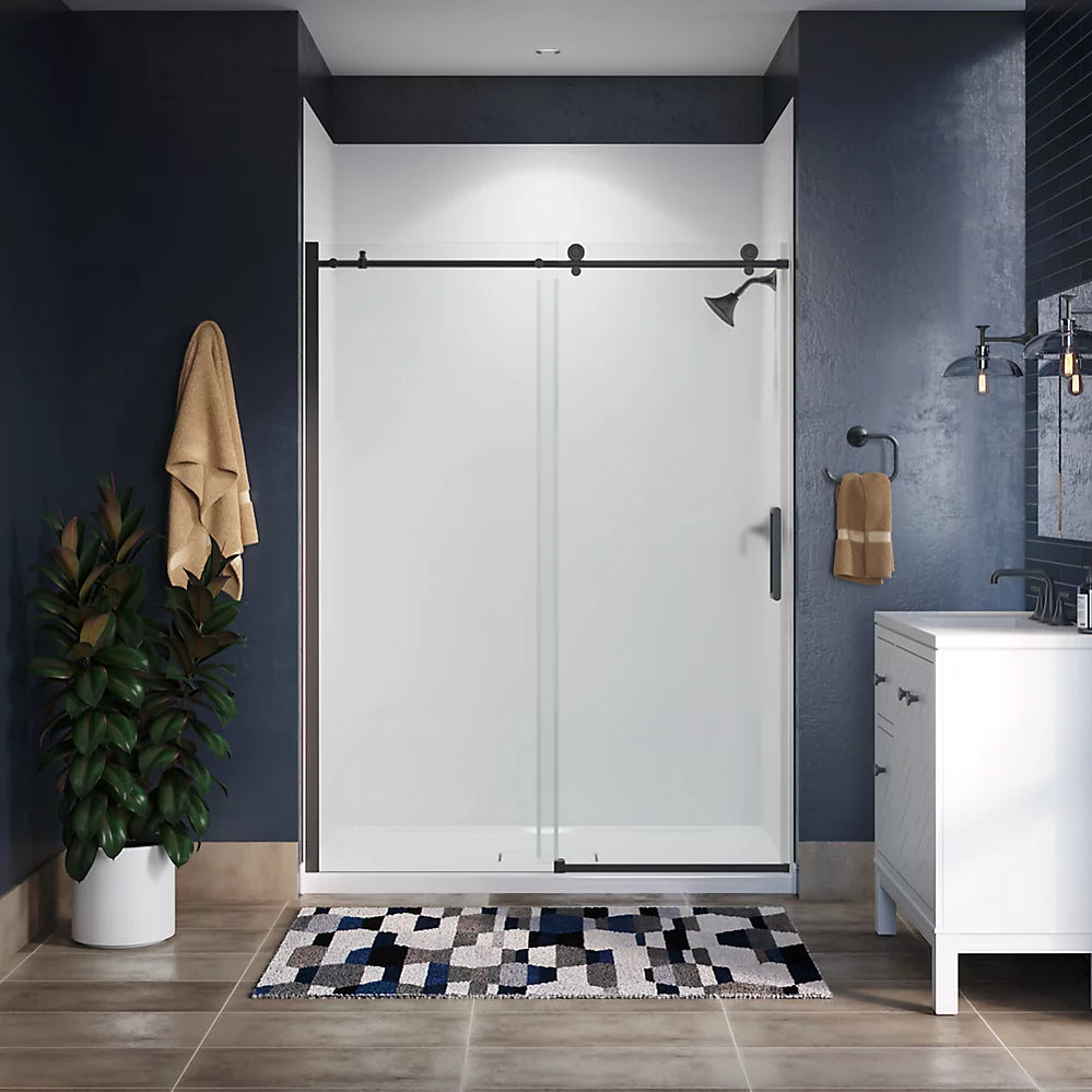 Kohler Sliding shower door, 78" H x 56-1/8 - 59-7/8" W, with 3/8" thick Crystal Clear glass