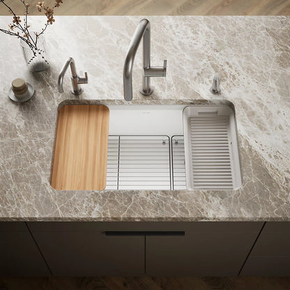 Kohler Riverby® 33" undermount single-bowl workstation kitchen sink