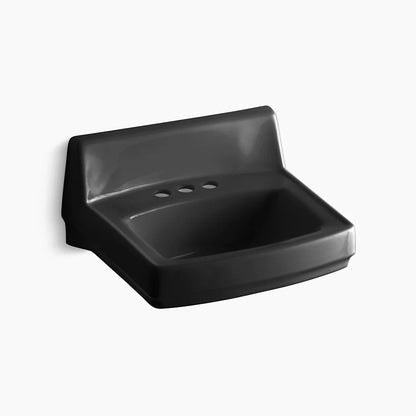 Kohler 20-3/4" x 18-1/4" wall-mount/concealed arm carrier bathroom sink with 4" centerset faucet holes