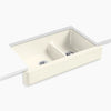Kohler Smart Divide® 35-1/2" undermount double-bowl farmhouse kitchen sink with short apron