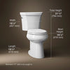 Kohler Two-piece elongated toilet, dual-flush