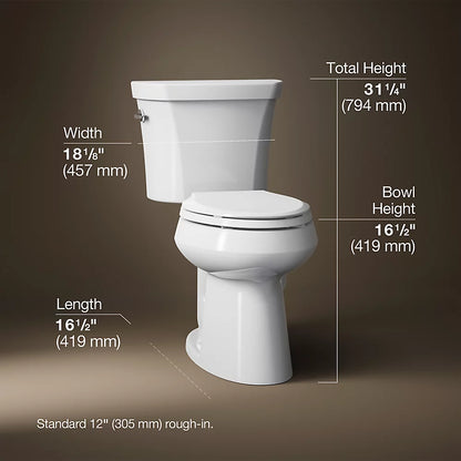 Kohler Two-piece elongated toilet, dual-flush