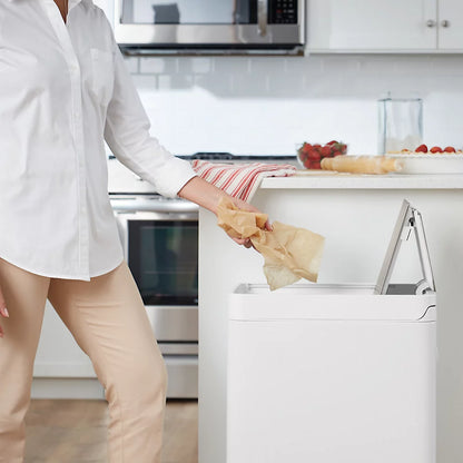 Kohler 13-gallon stainless steel slim step trash can with bifold lid