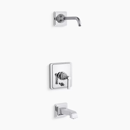 Kohler Rite-Temp® bath and shower trim kit with push-button diverter and lever handle, without showerhead