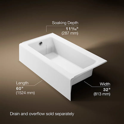 Kohler Bellwether® 60" x 32" alcove bath, left drain