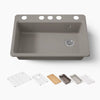 Kohler Riverby® 33" undermount single-bowl workstation kitchen sink