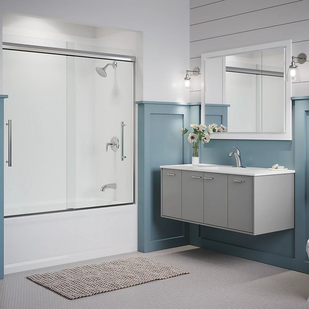 Kohler 63-9/16" H sliding bath door with 5/16"-thick glass
