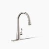 Kohler Compact pull-down kitchen sink faucet with three-function sprayhead
