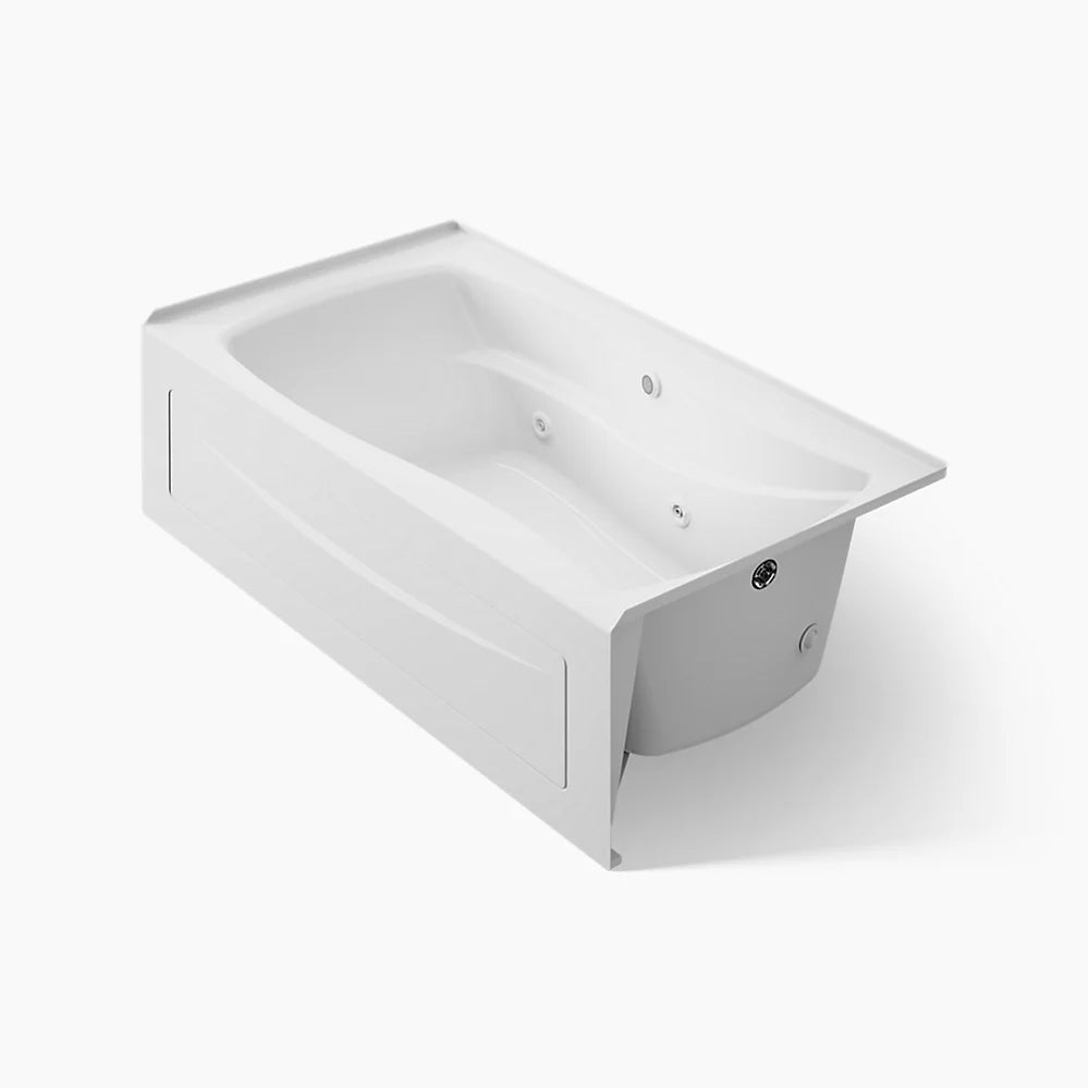 Mariposa® 66" x 36" alcove whirlpool bath with Bask® heated surface, right drain