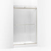 Kohler Sliding shower door, 74" H x 44-5/8 - 47-5/8" W, with 1/4" thick Crystal Clear glass