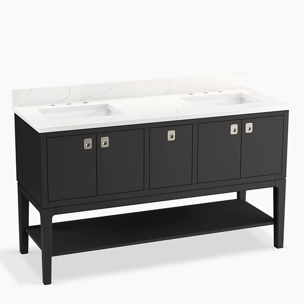 Seagrove® by Studio McGee 60" bathroom vanity cabinet with sinks and quartz top
